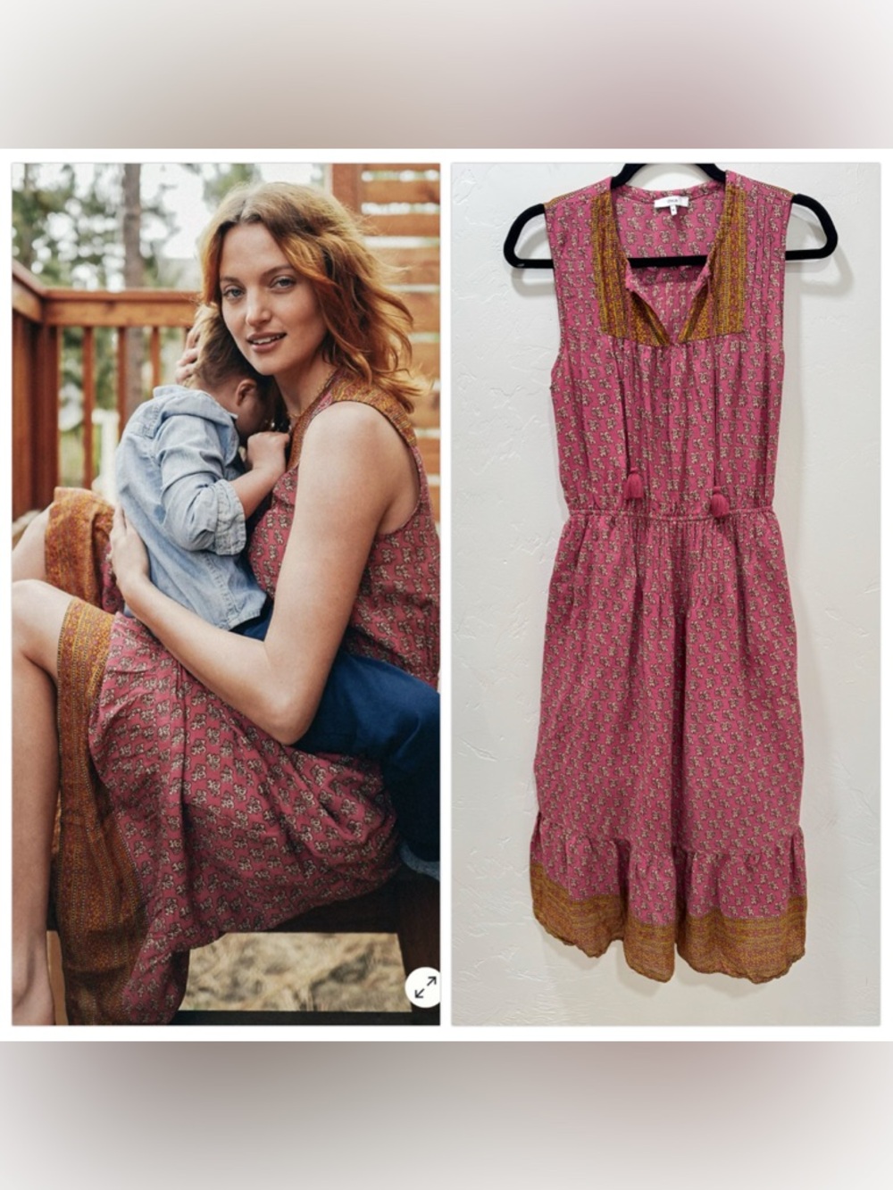 Anthropologie Othilia Amalea Midi Dress Women's 12 *Fit 8